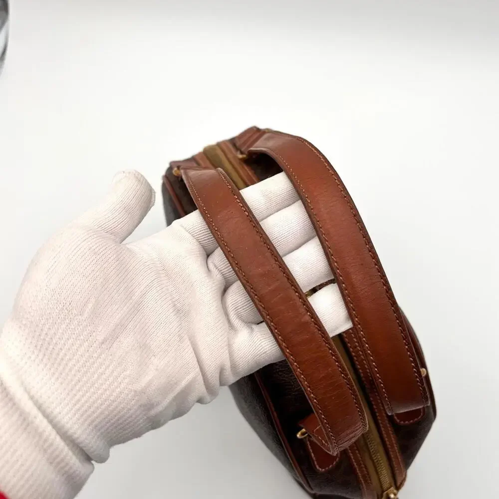 Celine Macadam Monogram Dome Handbag Brown Leather TopHandle - Picture 5 of 9